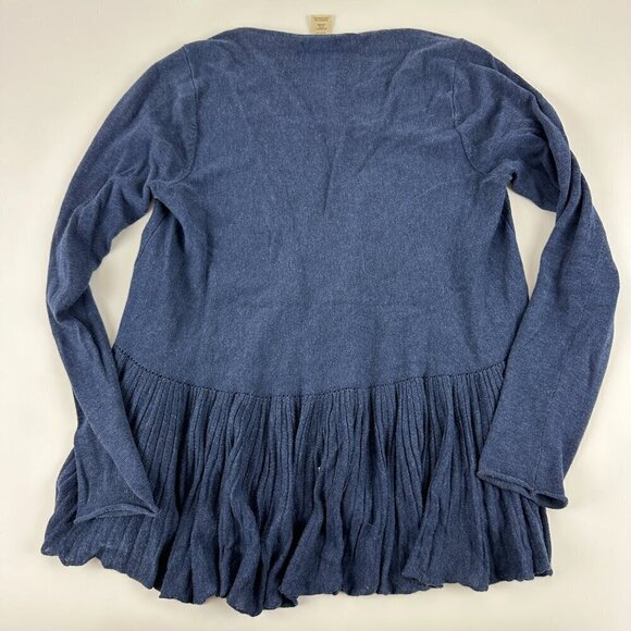 Max Studio Blouse Shirt Women Medium Blue Ruffled - Picture 10 of 10
